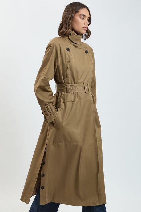Funnel Neck Trench Coat - Image 1