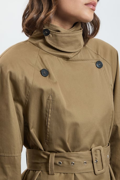 Funnel Neck Trench Coat - Image 2