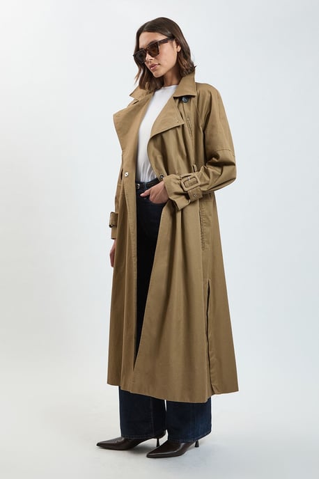 Funnel Neck Trench Coat - Image 4