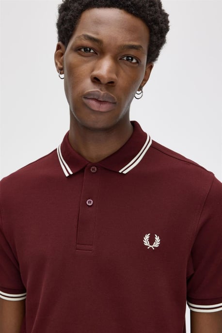 Fred Perry Twin Tipped Polo Shirt Oxblood - Image 5