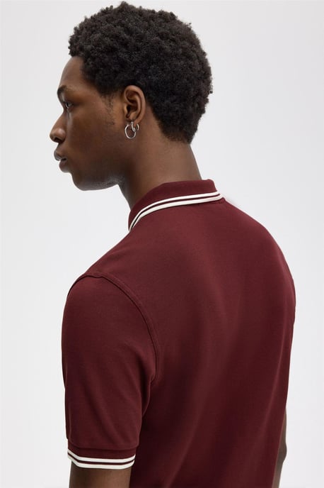 Fred Perry Twin Tipped Polo Shirt Oxblood - Image 6