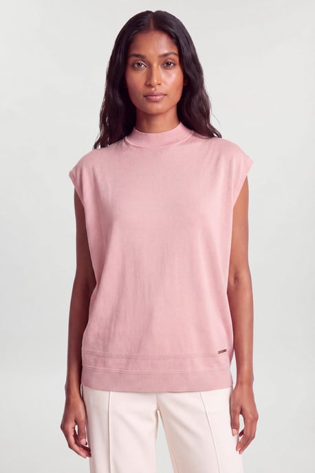 Slinky Drape High Neck Knitted Tank Top - Image 4