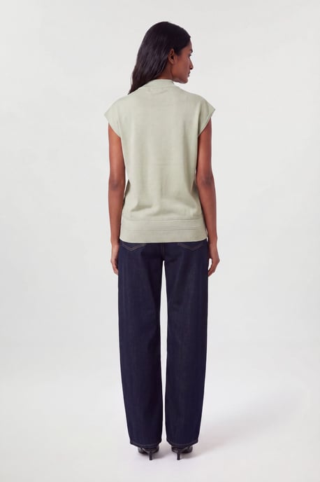 Slinky Drape High Neck Knitted Tank Top - Image 2