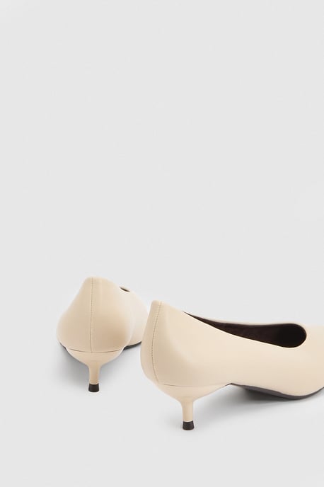 Hannah Faux Leather Pointed Kitten Heel Court Shoes - Image 2