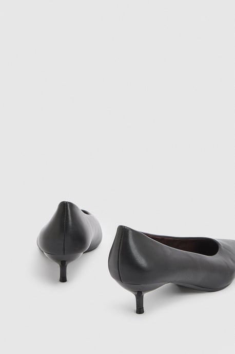 Hannah Faux Leather Pointed Kitten Heel Court Shoes - Image 2