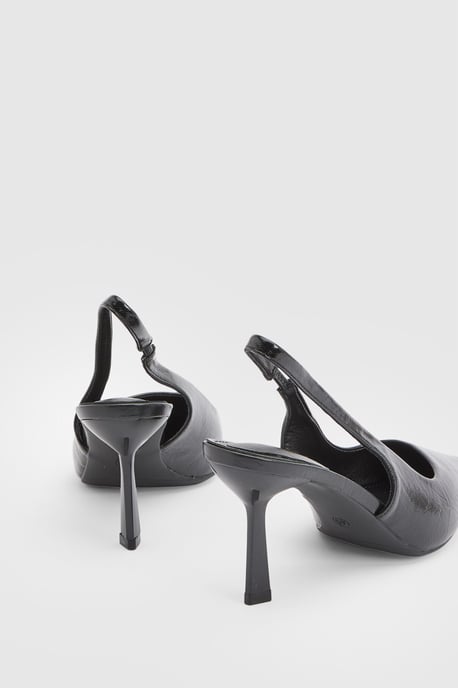 Maja Faux Cracked Leather Slingback High Stiletto Heel Court Shoes - Image 2