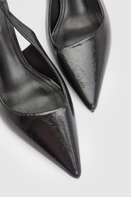 Maja Faux Cracked Leather Slingback High Stiletto Heel Court Shoes - Image 3