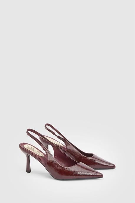 Maja Faux Cracked Leather Slingback High Stiletto Heel Court Shoes - Image 3