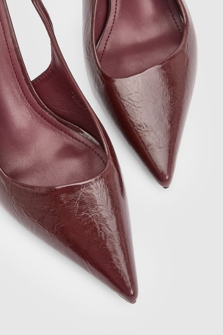Maja Faux Cracked Leather Slingback High Stiletto Heel Court Shoes - Image 5