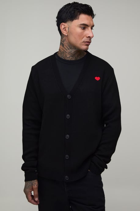 Tall Regular Fit Embroidered Knitted Cardigan - Image 1