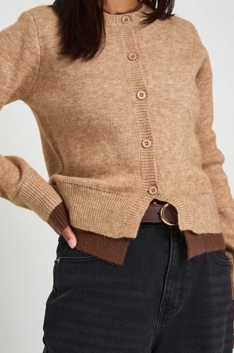 Petite Double Layer Button Through Knitted Cardigan - Image 4