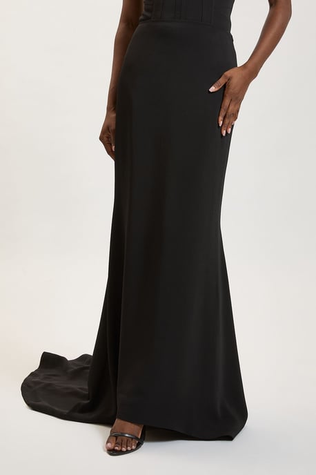Compact Viscose Fishtail Maxi Skirt - Image 2