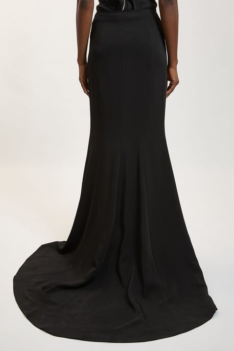 Compact Viscose Fishtail Maxi Skirt - Image 4