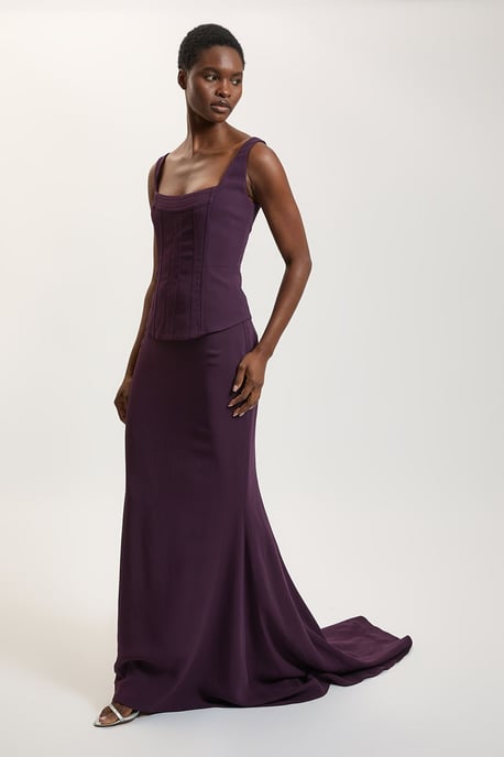 Compact Viscose Fishtail Maxi Skirt - Image 1