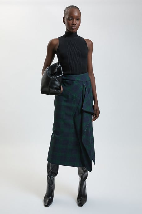 Tartan Check Wrap Skirt - Image 1