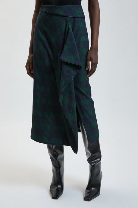 Tartan Check Wrap Skirt - Image 2