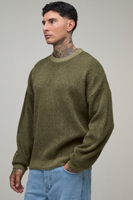 Tall Relaxed Brushed Knitted Jumper - Image 1