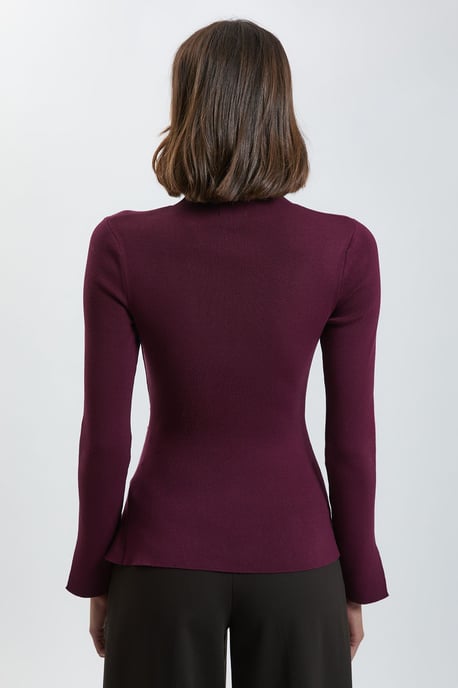 Asymmetric Fastening Viscose Knit Jumper - Image 4