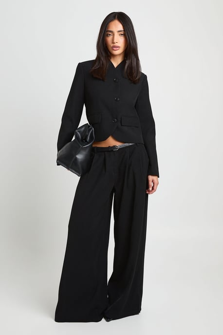 High Neck Curved Boxy Blazer - Image 3