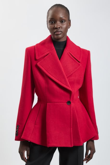 Wool Peplum Short Coat - Image 1