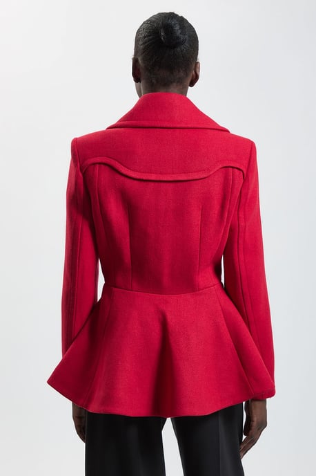 Wool Peplum Short Coat - Image 3