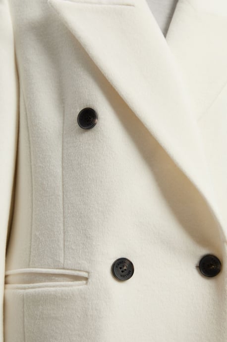 Petite Brushed Wool Oversized Double Breasted Tailored Maxi Coat - Image 3