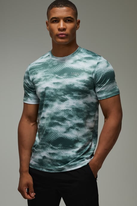 Man Active Abstract Cloud Regular Fit T-Shirt - Image 1