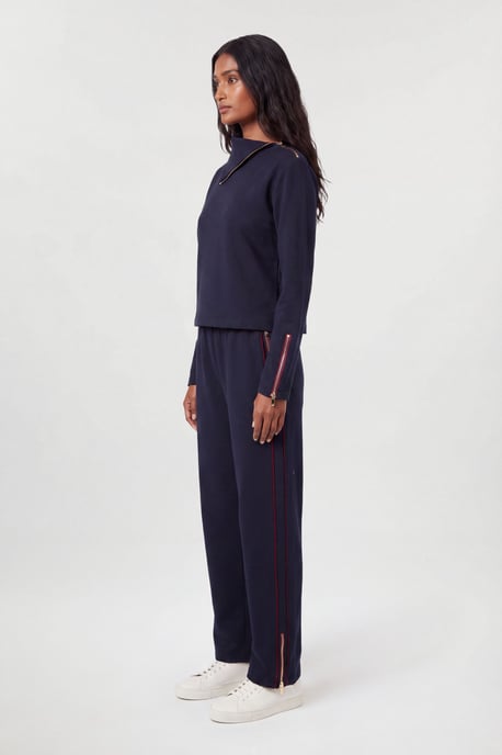 Viscose Blend Off Duty Zip Pocket Detail Trousers - Image 1