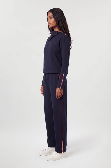 Viscose Blend Off Duty Zip Pocket Detail Trousers - Image 4