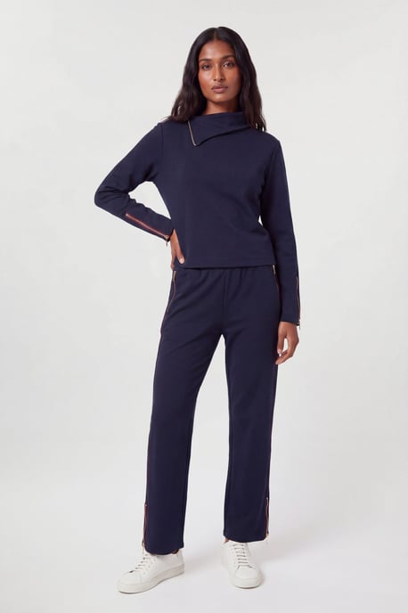 Viscose Blend Off Duty Zip Detail Sweatshirt - Image 1