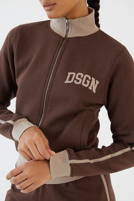 DSGN Studio Colour Block Zip Through Sweatshirt - Image 4