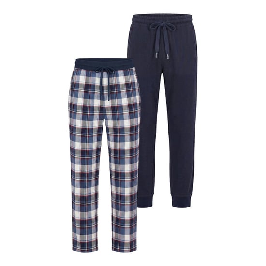 Phil & Co Heren lange pyjamabroeken 2-pack blauw geruit - Image 1