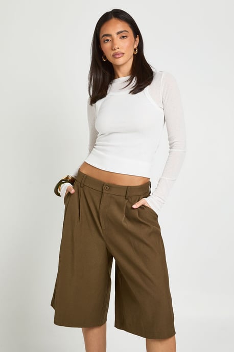 Boxer Front Pleated Tailored Jort - Image 1