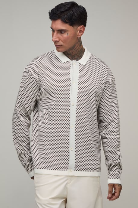Tall Relaxed Jacquard Knitted Shirt - Image 1