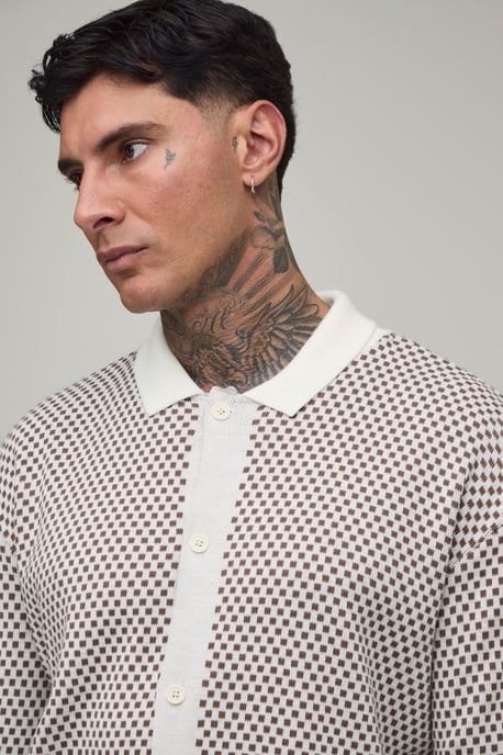 Tall Relaxed Jacquard Knitted Shirt - Image 3