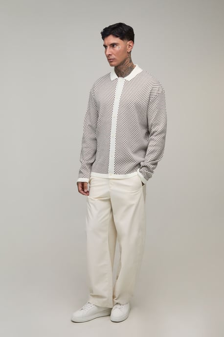 Tall Relaxed Jacquard Knitted Shirt - Image 4