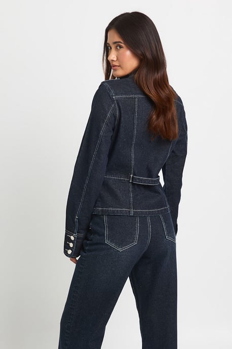 High Waist Turn Up Straight Leg Jean - Image 3