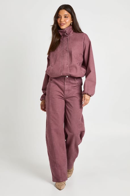 High Waist Seam Detail Barrel Jean - Image 1