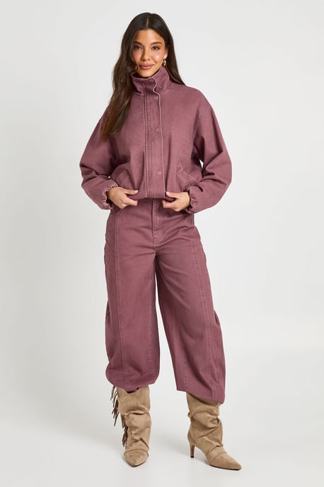 High Waist Seam Detail Barrel Jean - Image 3