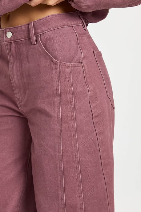 High Waist Seam Detail Barrel Jean - Image 4