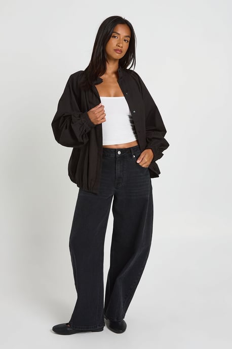 The Petite Mid Waist Barrel Jean - Image 1