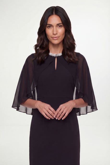 Embellished Cape Maxi Dress - Image 4