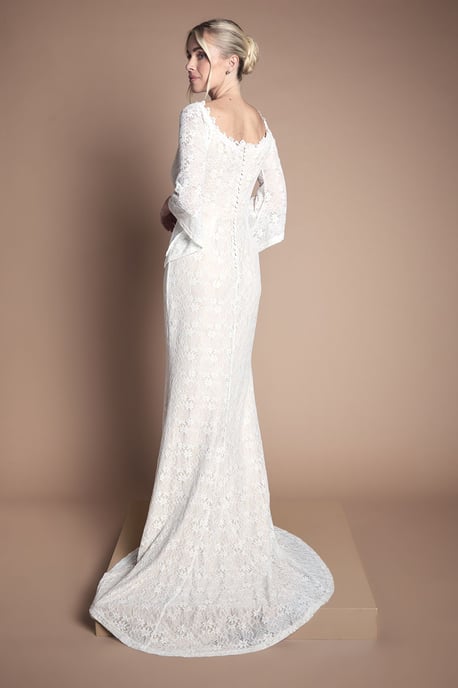 Coast Honoured Petite Bardot Boho Lace Fishtail Wedding Dress - Image 3
