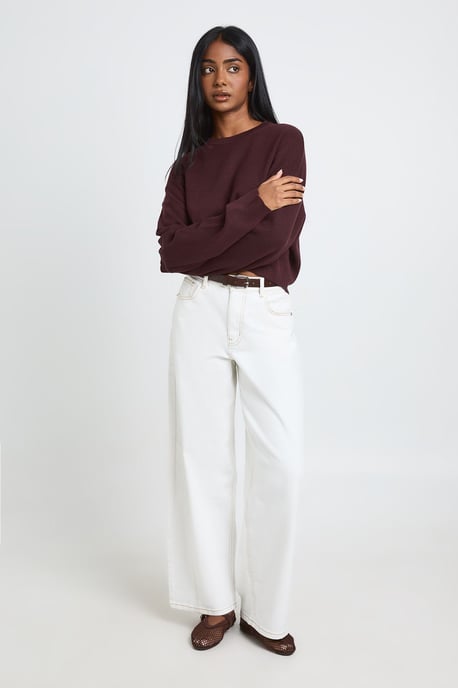 Round Neck Long Sleeve Knitted Top - Image 3
