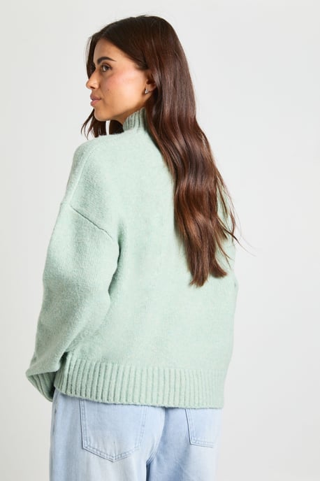 High Neck Boucle Knit Jumper - Image 2