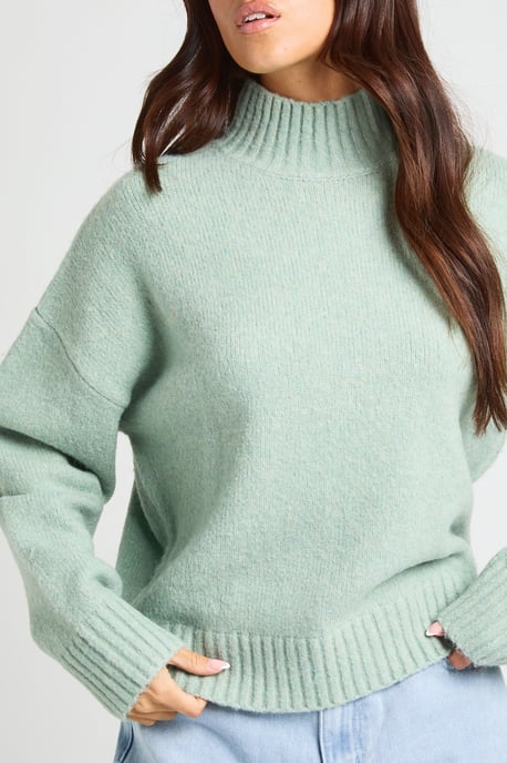 High Neck Boucle Knit Jumper - Image 4