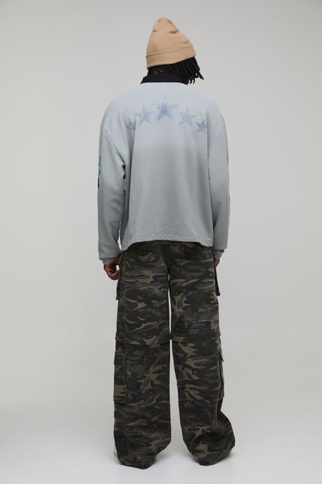 Tall Camo Print Zip Off 2-in-1 Baggy Cargo Trousers - Image 2