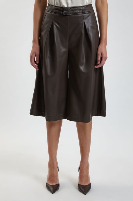 Faux Leather Tab Detail Shorts - Image 2