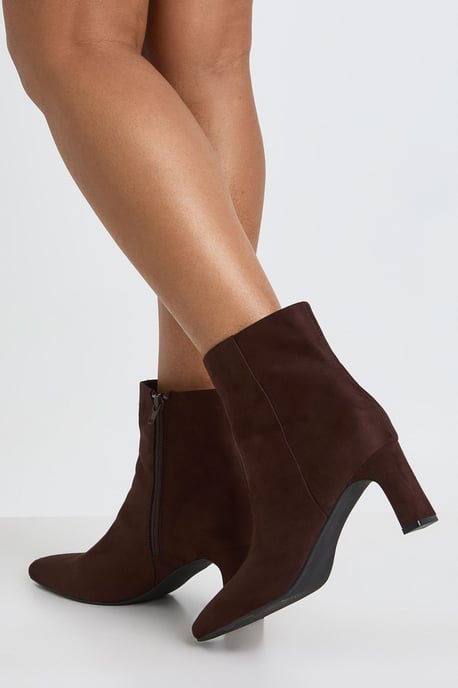 Wide Fit Low Heel Faux Suede Ankle Boots - Image 2