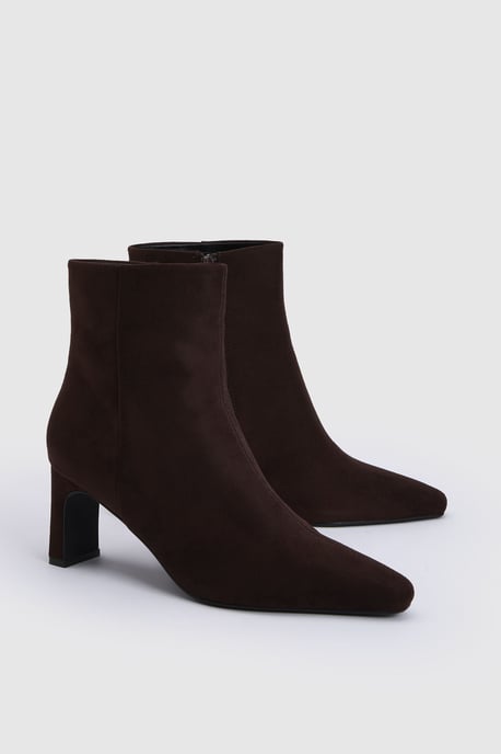 Wide Fit Low Heel Faux Suede Ankle Boots - Image 3
